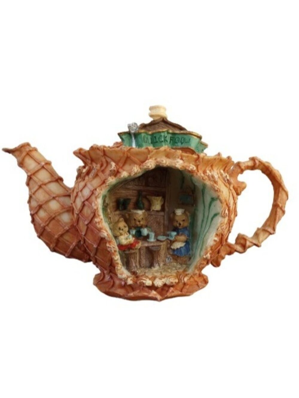 Quick Food Bear Tea Pot House Figurine Coffee Cottage Mini Resin Box Unboxed